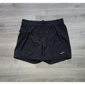 Brooks Sherpa 7 Inch Running Shorts Mens Large Black Lined Lightweight Athletic
